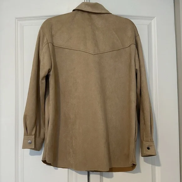 NWT Zara Faux Suede Nude Shacket - Picture 3 of 4